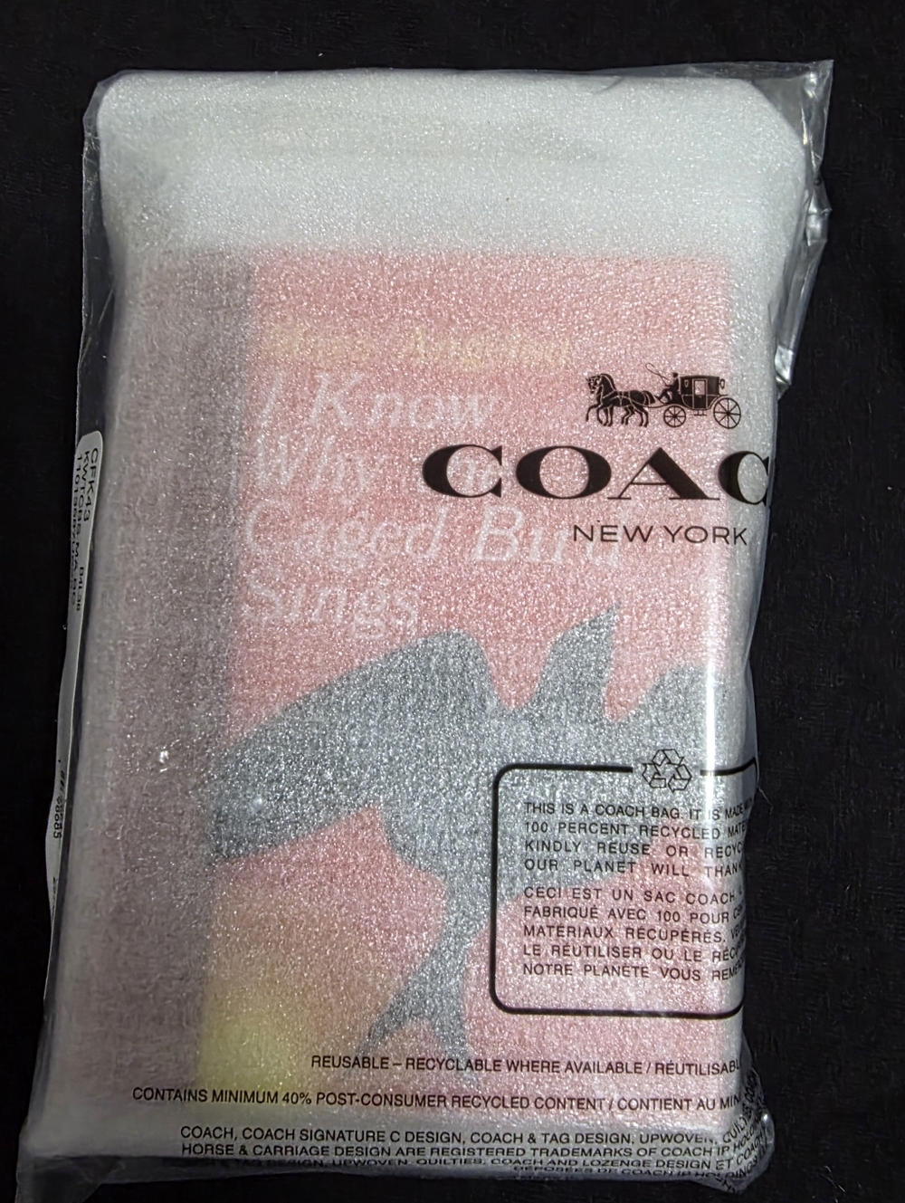 COACH I Know Why The Caged Bird Sings By Maya Angelou Book Bag Charm - Picture 5 of 6